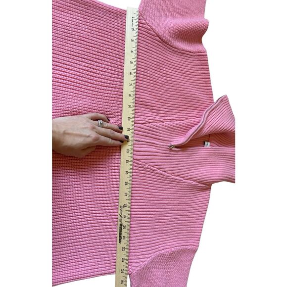 English Factory Contrast Zip Pullover Sweater size L Pink Red - Picture 5 of 10